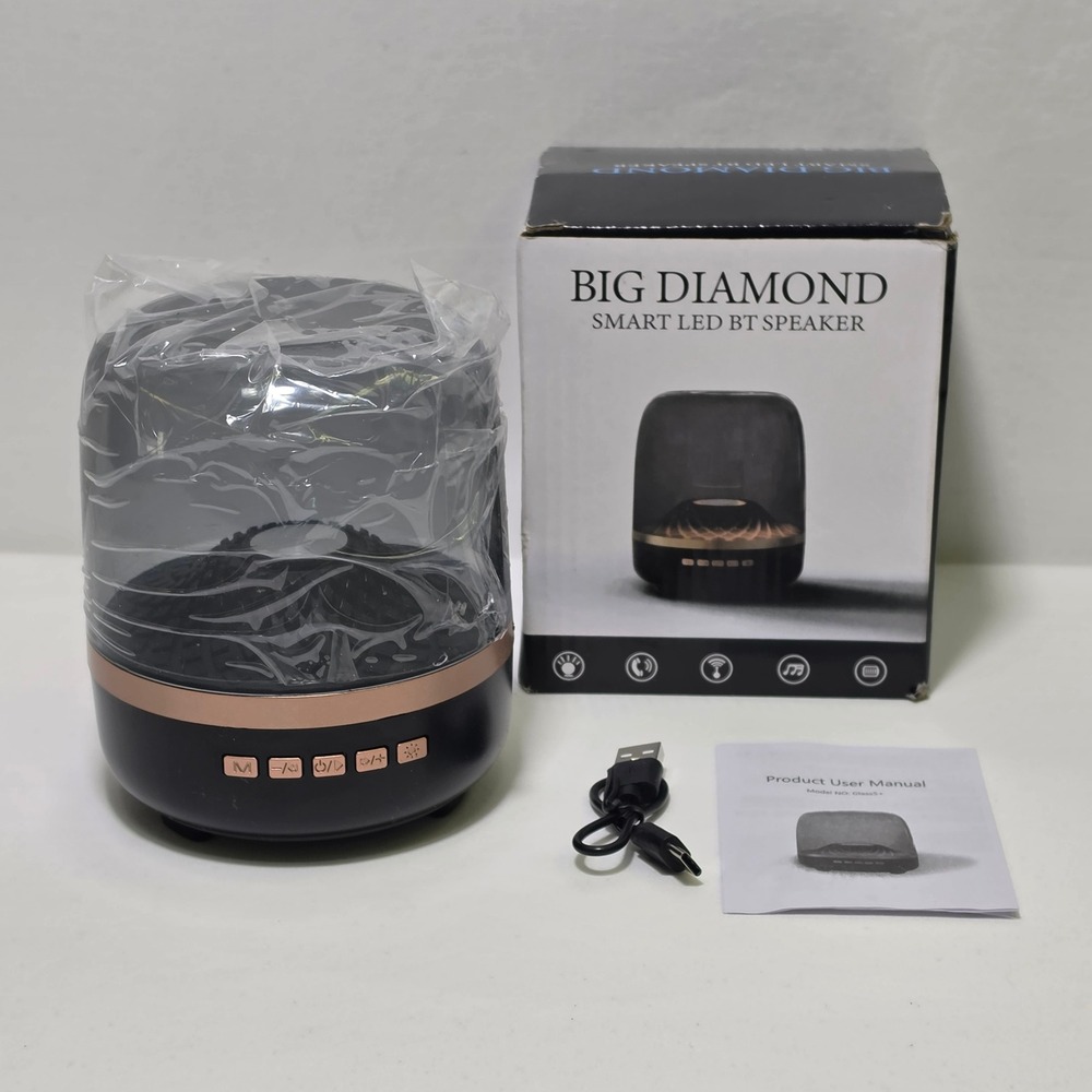 Big Diamond Smart LED BT Speaker Glass5+ Wireless Portable Black Rose Gold New